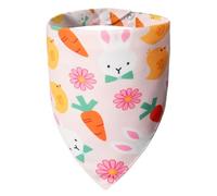 ICEMOOD Pañuelos para perros para el día de pascua - Lovely Bunny Zanrot Chicken & Daisy Flower Theme, Holiday Pet Costumes Scarf with Adjustable Snap Button, Small to Medium Breeds (3-15kg)