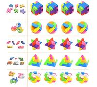 ICEPAPA, 20 pcs Gomas de borrar divertidas para niños, Goma de borrar de rompecabezas de cubos, adecuada como regalos cumpleaños niños colegio o regalitos fiesta cumpleaños infantil