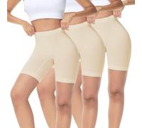 IceReco Leggins Cortos Mujer Pantalon Antirozaduras Bragas Antirozaduras Bragas Culotte Boxer Mallas Cortas Pantalón Deporte Shorts Deportivos Leggings Ciclista Beige XXL Pack de 3