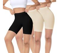 IceReco Leggins Cortos Mujer Pantalon Antirozaduras Bragas Antirozaduras Bragas Culotte Boxer Mallas Cortas Pantalón Deporte Shorts Deportivos Leggings Ciclista Negro Beige L Pack de 3