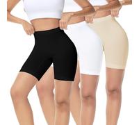 IceReco Leggins Cortos Mujer Pantalon Antirozaduras Bragas Antirozaduras Bragas Culotte Boxer Mallas Cortas Pantalón Deporte Shorts Deportivos Leggings Ciclista Negro Beige Blanco S Pack de 3
