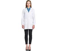 Icertag Bata de Laboratorio, médico Abrigo Abrigo de Mujer, Abrigo Blanco para Damas, Adecuado para Estudiantes de la Escuela Laboratorio de Ciencia Enfermera Cosplay Vestido de algodón (Medium)