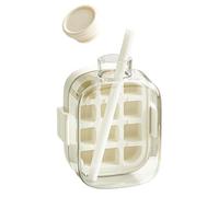 Ices Cube Bottle With Straw, 2-in-1 Silicone Ice Ball Maker Cup, Ices Cube Mold Cup, Reusable Water Bottle Ice Mold With Straw And Lid, For Milk Beer Soda Cocktail Beverage, Gym Office Travel