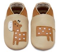 IceUnicorn Primeros Zapatos para Niños Zapatos de Cuero Suave para Bebés Zapatillas de Estar por casa para Niños(Jirafa Beige, 6-12 Meses)