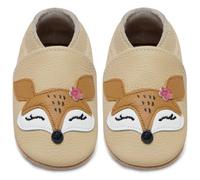 IceUnicorn Primeros Zapatos para Niños Zapatos de Cuero Suave para Bebés Zapatillas de Estar por casa para Niños(Zorro Beige, 2-3 Años)