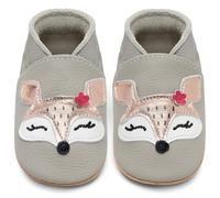 IceUnicorn Primeros Zapatos para Niños Zapatos de Cuero Suave para Bebés Zapatillas de Estar por casa para Niños(Zorro Gris Claro, 12-18 Meses)