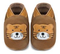 IceUnicorn Zapatos Bebe Primeros Pasos Ante Zapatos Bebe Cuero Suave Zapatillas de Estar por casa Bebé(Tigre Castaño, 12-18 Meses)