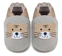 IceUnicorn Zapatos Bebe Primeros Pasos Ante Zapatos Bebe Cuero Suave Zapatillas de Estar por casa Bebé(Tigre Gris Claro, 12-18 Meses)