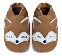 IceUnicorn Zapatos Bebe Primeros Pasos Ante Zapatos Bebe Cuero Suave Zapatillas de Estar por casa Bebé(Zorro Castaño, 18-24 Meses)