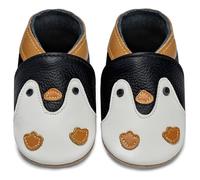IceUnicorn Zapatos Bebe Primeros Pasos Zapatillas de Estar por casa Bebé Cuero Suave Zapatos Bebe(Pingüino Negro, 18-24 Meses)