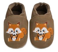 IceUnicorn Zapatos para aprender a andar para bebé, niña, niño, piel suave, suela de ante, zapatos de piel para bebés, Camello Zorro, 6-12 meses