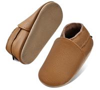 IceUnicorn Zapatos para gatear para bebé, niños, niñas, para aprender a andar, de piel suave, zapatillas de bebé, marrón claro, 6-12 meses