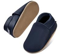 IceUnicorn Zapatos para gatear para bebé, niños, niñas, para aprender a andar, de piel suave, zapatillas de bebé, azul marino, 12-18 meses