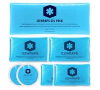 ICEWRAPS Paquetes de hielo de gel multiusos reutilizables en 4 tamaños, paquete de frío caliente para lesiones infantiles, primeros auxilios, lesiones deportivas, lactancia, muelas del juicio, alivio