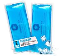 ICEWRAPS Paquetes de hielo de gel reutilizables extra grandes de 6 x 12 pulgadas, paquete de calor y frío para aliviar el dolor, lesiones musculares, dolor crónico, dolor nervioso, paquete de 2