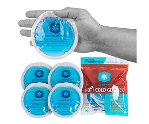 IceWraps Ronda reutilizable Gel bolsas de hielo con forro de paño - grande para: dientes de la sabiduría, lactancia materna, cansados ojos, lesiones de los niños Paquete de 5 Azul