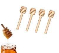 ICEYLI Agitador de mezcla de miel de madera, 4 unidades, 3 pulgadas, mini palitos de miel de palitos de miel de palillo de miel cuchara de recogida dispensación mermelada de rociado