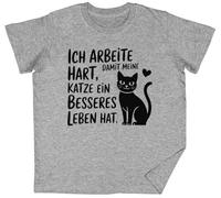 Ich Arbeite Hart Damit Meine Katze Ein Grey Kids Unisex T-Shirt tee