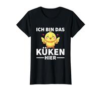 Ich Bin Das Küken Hier Pollitos Granja Agricultura Pollitos Camiseta gráfica económica, Mujer, Negro, M