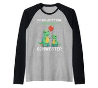 Ich Bin Jetzt Eine Große Schwester Dinosaurios Dinosaurio Camiseta Manga Raglan
