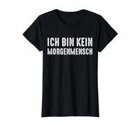 Ich Bin Kein Morgenmensch Refranes Divertidos Camiseta gráfica económica, Mujer, Negro, L