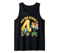 Ich Bin Schon 4 - Traje de Tractor Infantil para cumpleaños número 4 Camiseta sin Mangas
