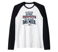 Ich Brauche Das Meer café de Gaviota del Norte de Alemania Camiseta Manga Raglan
