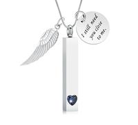 Ich brauche dich immer noch in meiner Nähe Urne Collares para cenizas, recuerdos, seres queridos, colgante urna funeraria para hombre y mujer, Acero inoxidable