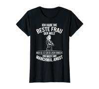 «Ich Habe Die Beste Frau Der Welt» - Divertido Dicho Marido Camiseta gráfica económica, Mujer, Negro, L