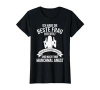 «Ich Habe Die Beste Frau Der Welt» - Divertido Dicho Marido Camiseta gráfica económica, Mujer, Negro, L