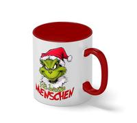 Ich Hasse Menschen - Grinchmas Lover Blanco Taza Aro y Mango Con Rojo Mug