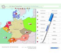 Ich kenne Deutschland - Deutschlands Nachbarländer - Lerntafel mit Stift: Stabile, wiederbeschreibbare Lernvorlage im großen Format