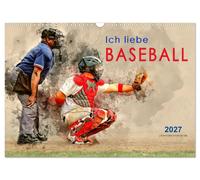 Ich liebe Baseball (Wandkalender 2027 DIN A3 quer), CALVENDO Monatskalender