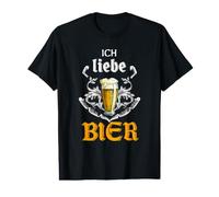 Ich Liebe Bier - Vaso de Cerveza Vintage con Dicho alemán Camiseta gráfica económica