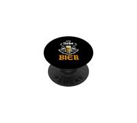 Ich Liebe Bier - Vaso de Cerveza Vintage con Dicho alemán PopSockets PopGrip Adhesivo
