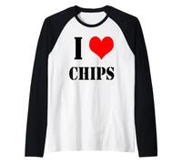 Ich Liebe Patatas Fritas I Love Chips Camiseta Manga Raglan