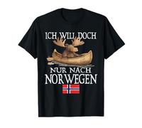 Ich Will Doch Nur nach Noruega Divertido alce con texto en alemán Camiseta