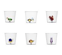 Ichendorf Juego de 6 vasos de agua decorados con animales de granja, fantasía tierra mar