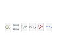 Ichendorf Milano 09352.007Ar - Juego de 6 vasos de agua de cristal, 30 cl, colección Decò Arlequín