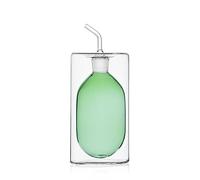 Ichendorf Milano 9370067 Aceitera de Dos Verde 250 ml colección Cilindro Color Doble Pared, Cristal