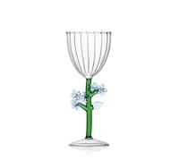 Ichendorf Milano - Copa óptica, flor azul, colección Botánica, 28 cl, vidrio borosilicato, hecho a mano