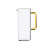 Ichendorf Milano - Jarra con mango amarillo, colección Tube, 120 cl, vidrio borosilicato, hecha a mano