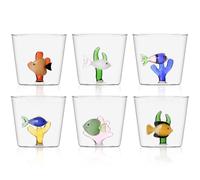 Ichendorf Milano - Juego de 6 vasos de cristal borosilicatado, colección Marine Garden, 35 cl, hecho a mano