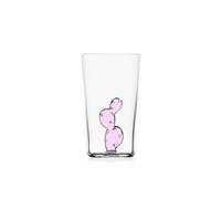 Ichendorf Milano Long Drink, Cactus Rosa, Colección Desert Plants, 45 cl, Vidrio Borosilicato, Hecho a Mano