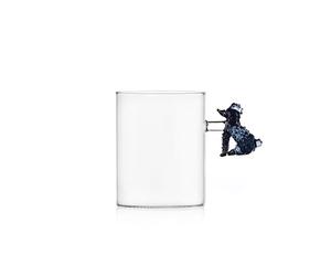 Ichendorf Milano Poodle Dogs Collection - Taza de vidrio de borosilicato de 45 cl, hecha a mano