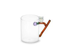 Ichendorf Milano Taza Búho, Collezione Fruits&Flowers, 45 cl, Vidrio Borosilicato, Hecho a Mano Diseño: Alessandra Baldereschi