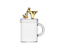 Ichendorf Milano - Taza con tapa Cervatiatti, colección Tender Ties, 40 cl, vidrio borosilicato, hecha a mano