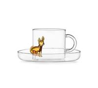 Ichendorf Milano - Taza de té con plato Chihuahua, colección Dogs, 30 ristal borosilicato, hecha a mano