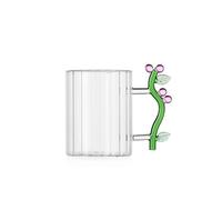 Ichendorf Milano - Taza óptica de flor rosa, colección Botánica, 45 ristal borosilicato, hecha a mano