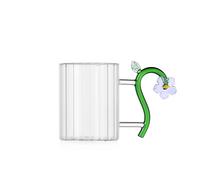 Ichendorf Milano - Taza óptica flor lila, colección Botánica, 45 ristal borosilicato, hecha a mano